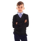 Школьный джемпер-обманка для мальчиков, цвет чёрный, рост 128-134см - Фото 5