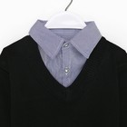 Школьный джемпер-обманка для мальчиков, цвет чёрный, рост 128-134см - фото 22237213