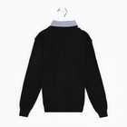 Школьный джемпер-обманка для мальчиков, цвет чёрный, рост 128-134см - фото 22237214