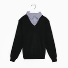 Школьный джемпер-обманка для мальчиков, цвет чёрный, рост 140-146см - фото 22237227