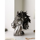 Фигура "Голова коня", полистоун, 55 см, серебро, 1 сорт, Иран - фото 2127870
