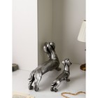 Набор фигур «Такса», полистоун, 35 см, цвет серебро - фото 22237729