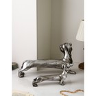 Набор фигур «Такса», полистоун, 35 см, цвет серебро - фото 22237730