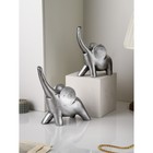Набор фигур "Слоны", полистоун, 31 см, серебро, Иран, 1 сорт - фото 10511392