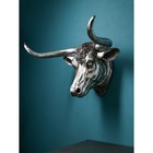 Набор фигур "Голова быка", полистоун, 60 см, серебро, 1 сорт, Иран - фото 10511417