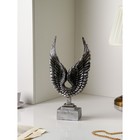 Фигура "Птица", полистоун, 41 см, серебро, Иран, 1 сорт - фото 10511489