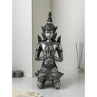 Садовая фигура "Будда", полистоун, 73 см, серебро, 1 сорт, Иран - фото 10511521