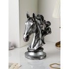 Фигура "Голова коня", полистоун, 44 см, серебро, 1 сорт, Иран - фото 10511533