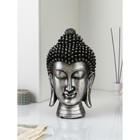 Фигура "Голова Будды", полистоун, 40 см, серебро, Иран, 1 сорт - фото 10511577