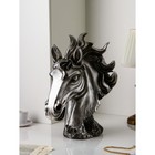 Фигура "Голова коня", полистоун, 51 см, серебро, 1 сорт, Иран - фото 10511608
