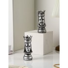 Набор фигур "Шахматная фигура", полистоун, 21 см, серебро, Иран, 1 сорт - фото 10511621