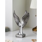 Фигура "Феникс", полистоун, 35 см, серебро, Иран, 1 сорт - фото 10511626