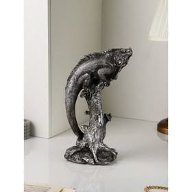 

Садовая фигура "Игуана", полистоун, 36 см, серебро, 1 сорт, Иран