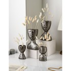 Набор ваз для сухоцветов "Голова", полистоун, 27 см, серебро, Иран, 1 сорт - фото 10511670