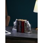 Держатель для книг "Голова коня", полистоун, 21 см, серебро, Иран, 1 сорт - фото 10511690