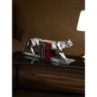 Держатель для книг "Пантера", геометрия, полистоун, 27 см, серебро, Иран, 1 сорт - фото 2777055