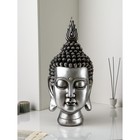 Фигура "Голова Будды", полистоун, 59 см, серебро, Иран, 1 сорт - фото 10511739