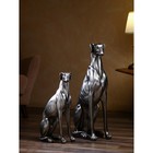 Набор фигур "Собака", полистоун, 75 см, серебро, 1 сорт, Иран - фото 10511743