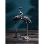 Набор фигур "Фламинго", полистоун, 95 см, серебро, 1 сорт, Иран - фото 2127897