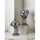Набор фигур "Птички", полистоун, 44 см, серебро, 1 сорт, Иран - фото 10511760