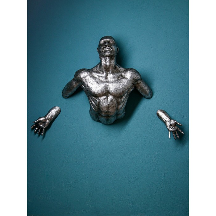 Фигура "Фантом", полистоун, 85 см, серебро, Иран, 1 сорт - фото 1907726617