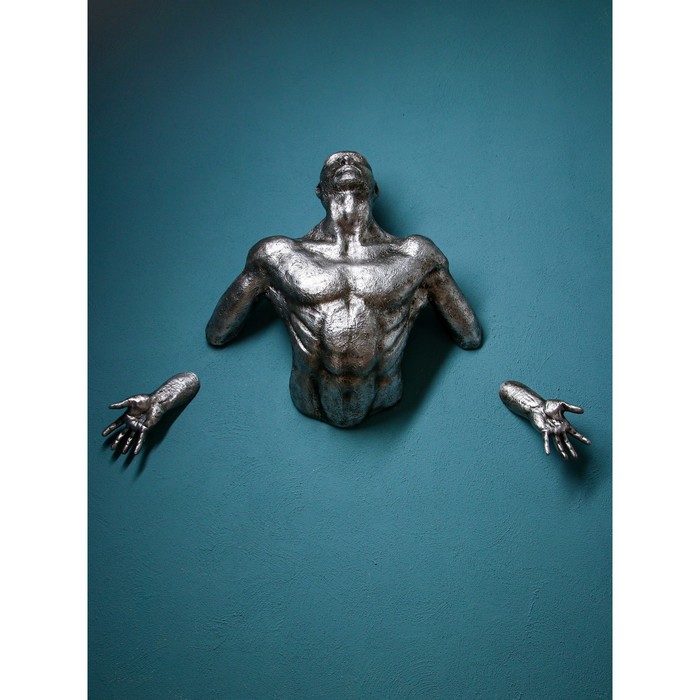 Фигура "Фантом", полистоун, 85 см, серебро, Иран, 1 сорт - фото 1907726618