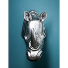Фигура «Голова носорога», полистоун, 71 см, цвет серебро - фото 31107746