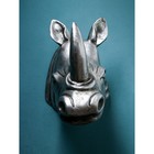 Фигура «Голова носорога», полистоун, 71 см, цвет серебро - фото 31107747