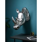 Фигура «Голова носорога», полистоун, 71 см, цвет серебро - фото 31107748