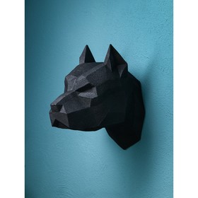 Настенная фигура "Голова собаки", полистоун, 35 см, черный, Иран, 1 сорт