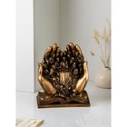 Подставка для мелочей "Руки", полистоун, 38 см, золото, Иран, 1 сорт - фото 10511947