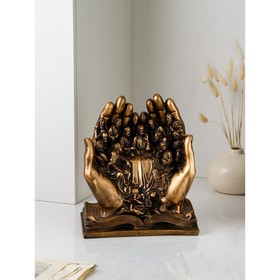 Подставка для мелочей "Руки", полистоун, 38 см, золото, Иран, 1 сорт