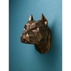 Настенная фигура "Голова собаки", полистоун, 35 см, золото, Иран, 1 сорт - фото 10512023