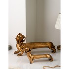 Набор фигур «Такса», полистоун, 35 см, цвет золото - фото 22238405