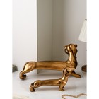 Набор фигур «Такса», полистоун, 35 см, цвет золото - фото 22238407