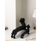 Набор фигур «Такса», полистоун, h=30 см, h=20 см, чёрный матовый - фото 22238410