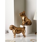 Набор фигур «Бульдог», геометрия, полистоун, 34 см, цвет золото - фото 22238414