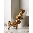 Набор фигур «Бульдог», геометрия, полистоун, 34 см, цвет золото - фото 22238415