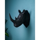 Настенная фигура "Голова носорога", полистоун, 39 см, черное - фото 10512087