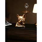 Подставка для мелочей "Бульдог", полистоун, 37 см, золото, Иран, 1 сорт - фото 22238458