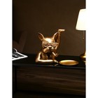 Подставка для мелочей "Бульдог", полистоун, 37 см, золото, Иран, 1 сорт - фото 22238459