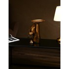 Подставка для мелочей "Бульдог", полистоун, 37 см, золото, Иран, 1 сорт - фото 6923646