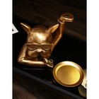 Подставка для мелочей "Бульдог", полистоун, 37 см, золото, Иран, 1 сорт - фото 6923647