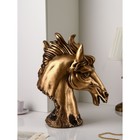 Фигура "Голова коня", полистоун, 51 см, золото, 1 сорт, Иран - Фото 3