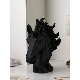 Фигура "Голова коня", полистоун, 51 см, чёрный матовый, 1 сорт, Иран