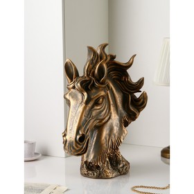 Фигура «Голова коня», полистоун, 51 см, цвет бронза