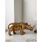 Фигура "Носорог", полистоун, 32 см, золото, 1 сорт, Иран - Фото 2