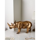 Фигура "Носорог", полистоун, 32 см, золото, 1 сорт, Иран - Фото 3