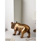 Фигура "Носорог", полистоун, 32 см, золото, 1 сорт, Иран - Фото 4