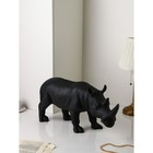 Фигура "Носорог", полистоун, 32 см, чёрный матовый, 1 сорт, Иран - фото 10512199